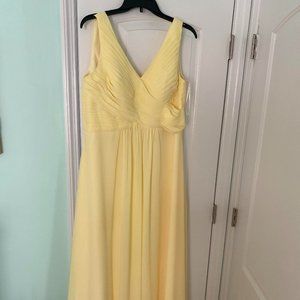 JJ's House A-Line V-neck Floor-Length Chiffon Bridesmaid Dress With Ruffle
